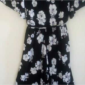 Floral Black and White Kids Dress